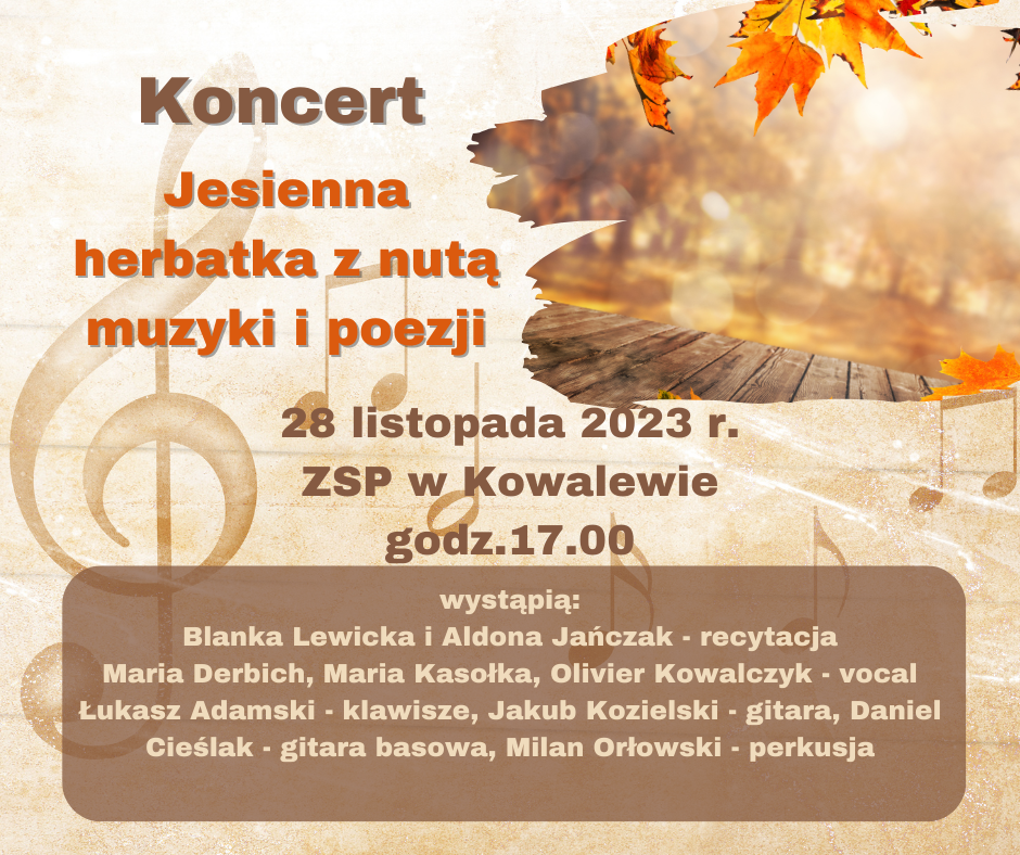 Koncert Jesienna herbatka z nut muzyki i poezji
