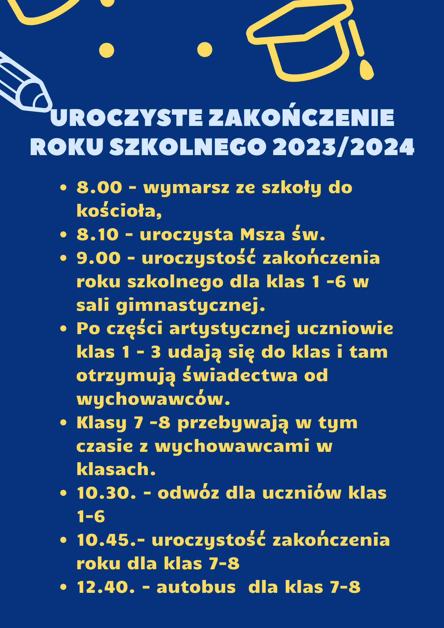 Niebieski Ilustrowany Ikony Zakończenie Nauki Program 2